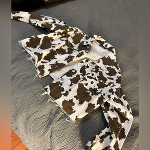 Cowprint denim jacket